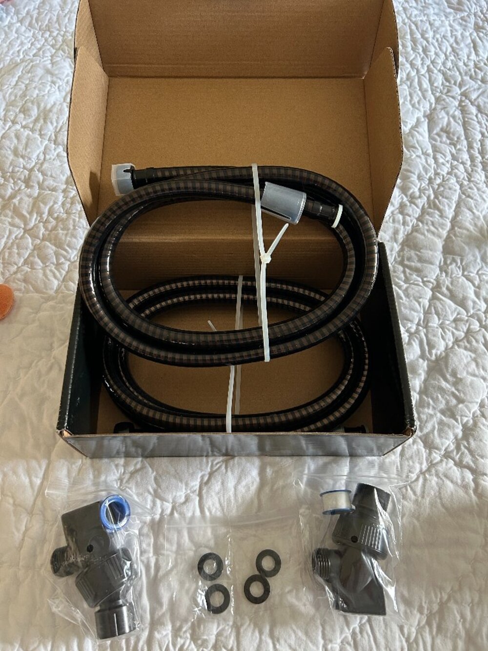 2 Pack AquaDance Extra Flexible 6' Shower Hose Holders Washers Bronze Brand New